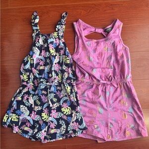 Floral and Pineapple Print Kids Romper Set